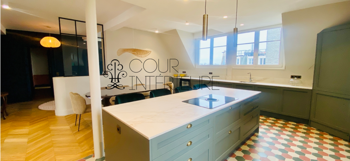 Sans titre1 MEUBLÉ – 4 chambres – RÉNOVATION TOTALE de STANDING – PARIS 17ème – Avenue des Ternes – 175 m2 – Balcon / Terrasse – 7ème et dernier étage – Loyer charges comprises : 12.000 euros