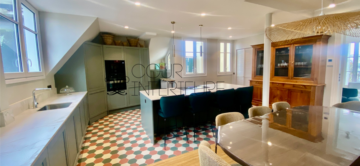 Sans titre3 MEUBLÉ – 4 chambres – RÉNOVATION TOTALE de STANDING – PARIS 17ème – Avenue des Ternes – 175 m2 – Balcon / Terrasse – 7ème et dernier étage – Loyer charges comprises : 12.000 euros