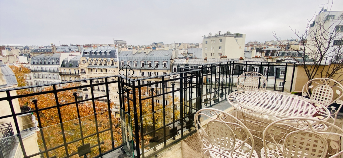 Sans titre9 MEUBLÉ – 4 chambres – RÉNOVATION TOTALE de STANDING – PARIS 17ème – Avenue des Ternes – 175 m2 – Balcon / Terrasse – 7ème et dernier étage – Loyer charges comprises : 12.000 euros