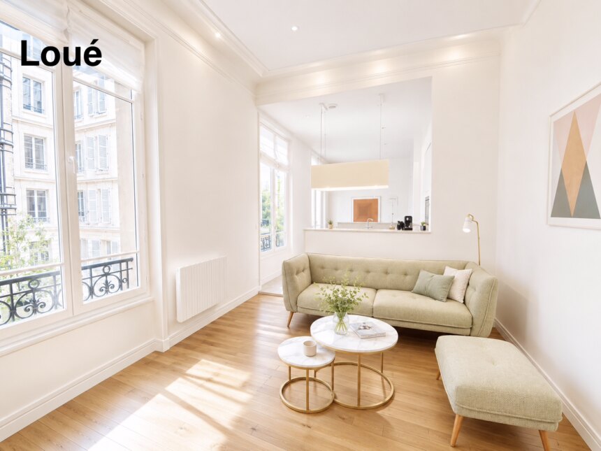 MEUBLÉ – Immeuble grand standing conciergerie 24h/24 – 3 chambres (2 chambres + 1 bureau / chambre d&rsquo;amis) – 77 m2 – Bld Flandrin / angle Ave Foch/Porte Dauphine –  Paris 16ème – 1er étage ascenseur – Loyer mensuel charges comprises : 3.100 €