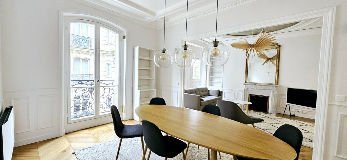 vue depuis la SAM Cath Peterhof MEUBLÉ – 2 chambres – PARIS 17ème – Rue Guersant – 82 m2 – 3ème étage ascenseur – Loyer charges comprises : 3.400 euros (chauffage collectif). Internet inclus.