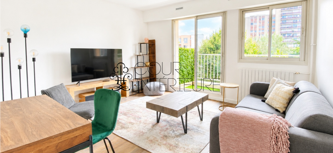MEUBLÉ – 1 chambre – PUTEAUX (92) – Avenue Gutenberg – 46 m2 + BALCON FILANT – 4ème étage avec ascenseur sur jardin – Loyer charges comprises : 1.600 € (chauffage collectif) + parking possible en supplément en sous-sol avec accès direct depuis ascenseur