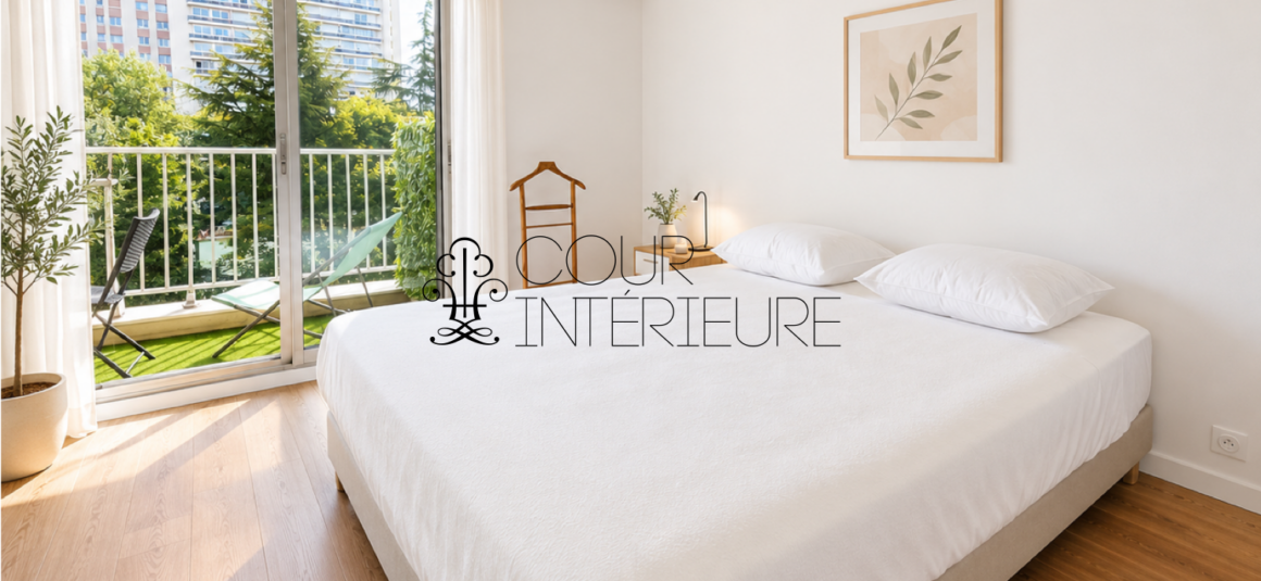 MEUBLÉ – 1 chambre – PUTEAUX (92) – Avenue Gutenberg – 46 m2 + BALCON FILANT – 4ème étage avec ascenseur sur jardin – Loyer charges comprises : 1.600 € (chauffage collectif) + parking possible en supplément en sous-sol avec accès direct depuis ascenseur