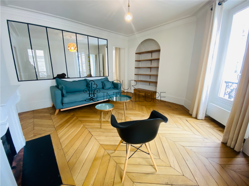 MEUBLÉ – 1 chambre + double séjour – Paris 17ème – 58 m2 – Coeur Village Batignolles – Rue Legendre – 3ème étage avec ascenseur – Loyer charges comprises : 2.300 euros