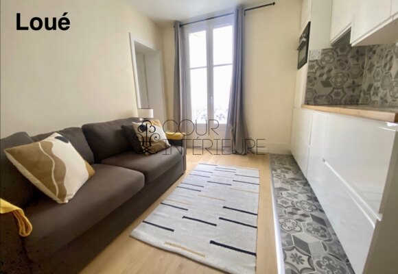 MEUBLÉ – 1 chambre – 29 m2 – Paris 14ème – Avenue du Maine – 2ème sans ascenseur – Loyer charges comprises : 1.200 euros