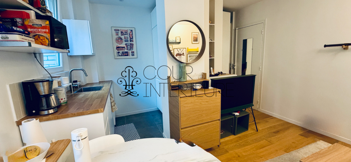 Sans titre506 MEUBLÉ – 1 chambre – Paris 18ème – Rue Championnet / angle rue Ordener – 35,54 m2 – 3ème étage ascenseur – Loyer charges comprises : 1.300 euros (chauffage collectif inclus)