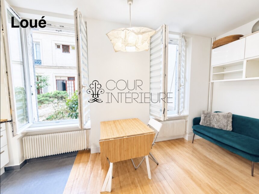 MEUBLÉ – Studio – 26,35 m2 – Paris 7ème – Rue Cler – Rez de jardin sur cour au calme – Loyer charges comprises : 1.250 euros (chauffage et eau chaude collectifs)